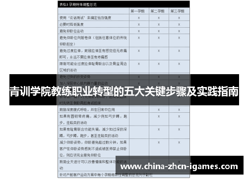 青训学院教练职业转型的五大关键步骤及实践指南 青训学院教练职业转型的五大关键步骤及实践指南